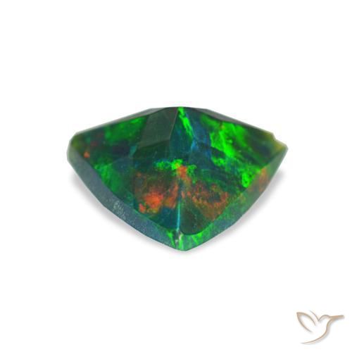 0,59 ctw natürlicher mehrfarbiger Schwarzer Opal, Trillion, Lichtundurchlässig