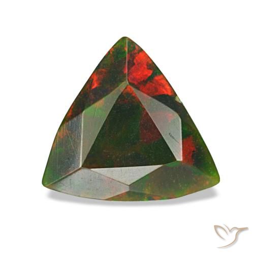 1,34 ctw natürlicher mehrfarbiger Schwarzer Opal, Trillion, Lichtundurchlässig