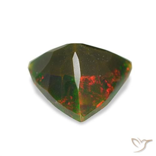 1,34 ctw natürlicher mehrfarbiger Schwarzer Opal, Trillion, Lichtundurchlässig