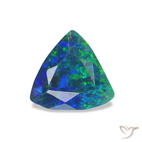 0,49 ctw natürlicher mehrfarbiger Schwarzer Opal, Trillion, Lichtundurchlässig