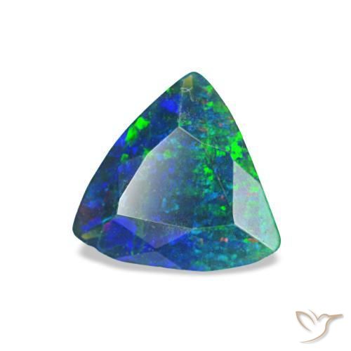 0,49 ctw natürlicher mehrfarbiger Schwarzer Opal, Trillion, Lichtundurchlässig