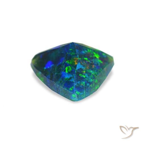 0,49 ctw natürlicher mehrfarbiger Schwarzer Opal, Trillion, Lichtundurchlässig