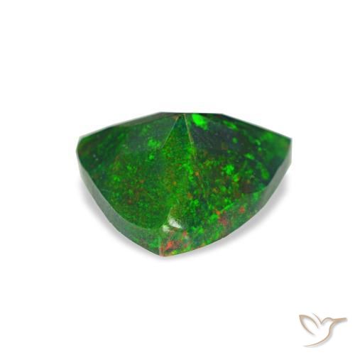0,68 ctw natürlicher mehrfarbiger Schwarzer Opal, Trillion, Lichtundurchlässig