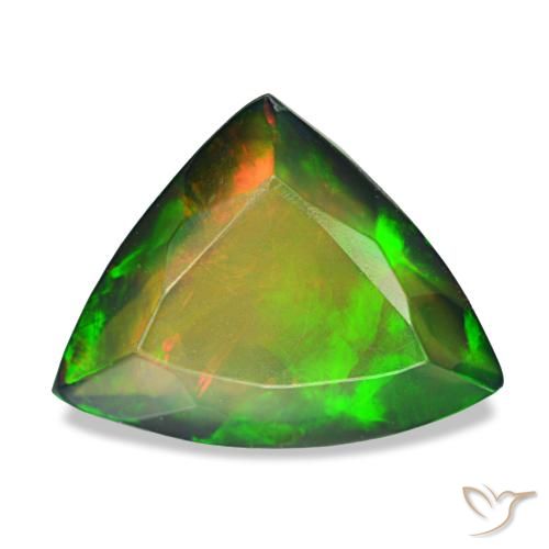 2,87 ctw natürlicher mehrfarbiger Schwarzer Opal, Trillion, Lichtdurchlässig