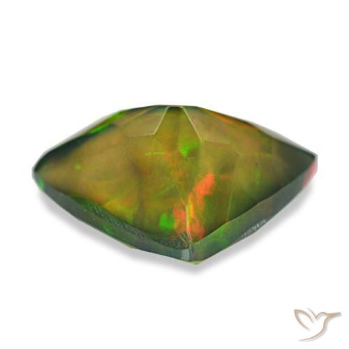 2,87 ctw natürlicher mehrfarbiger Schwarzer Opal, Trillion, Lichtdurchlässig
