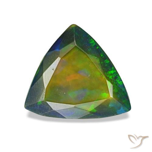 1,35 ctw natürlicher mehrfarbiger Schwarzer Opal, Trillion, Lichtdurchlässig