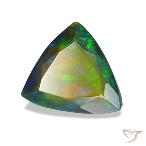 1,35 ctw natürlicher mehrfarbiger Schwarzer Opal, Trillion, Lichtdurchlässig