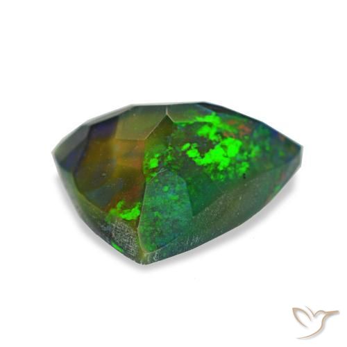 1,35 ctw natürlicher mehrfarbiger Schwarzer Opal, Trillion, Lichtdurchlässig