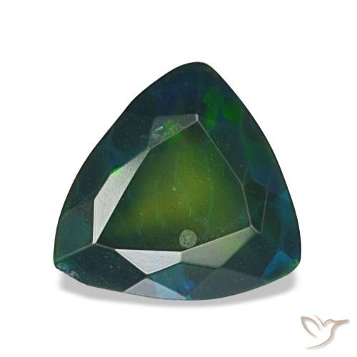 1,61 ctw natürlicher mehrfarbiger Schwarzer Opal, Trillion, Lichtdurchlässig