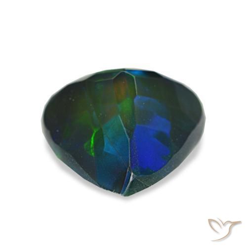 1,61 ctw natürlicher mehrfarbiger Schwarzer Opal, Trillion, Lichtdurchlässig