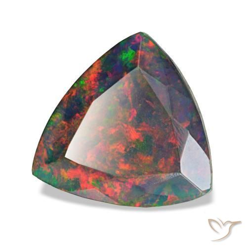 2,72 ctw natürlicher mehrfarbiger Schwarzer Opal, Trillion, Lichtundurchlässig