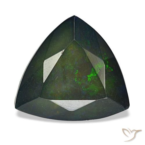 2,57 ctw natürlicher mehrfarbiger Schwarzer Opal, Trillion, Lichtundurchlässig