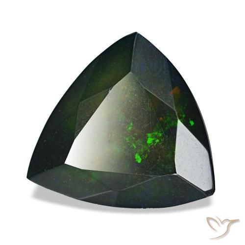 2,57 ctw natürlicher mehrfarbiger Schwarzer Opal, Trillion, Lichtundurchlässig