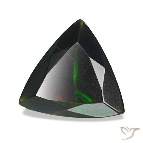 1,28 ctw natürlicher mehrfarbiger Schwarzer Opal, Trillion, Lichtundurchlässig