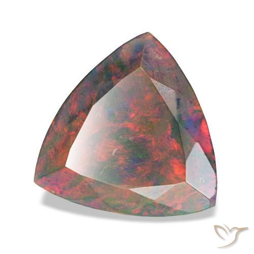 1,94 ctw natürlicher mehrfarbiger Schwarzer Opal, Trillion, Lichtundurchlässig