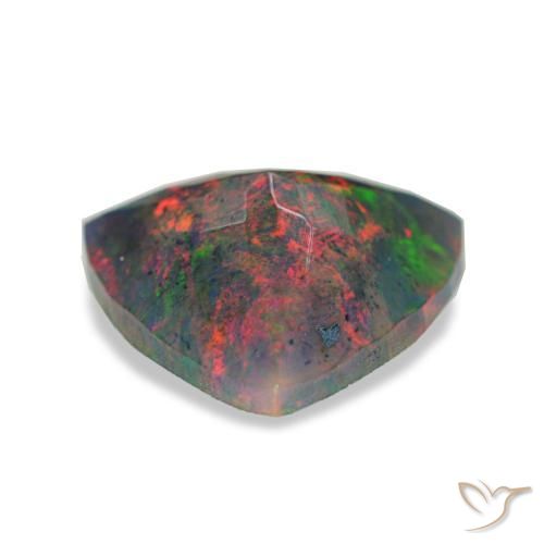 1,94 ctw natürlicher mehrfarbiger Schwarzer Opal, Trillion, Lichtundurchlässig