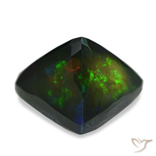 4,82 ctw natürlicher mehrfarbiger Schwarzer Opal, Trillion, Lichtundurchlässig