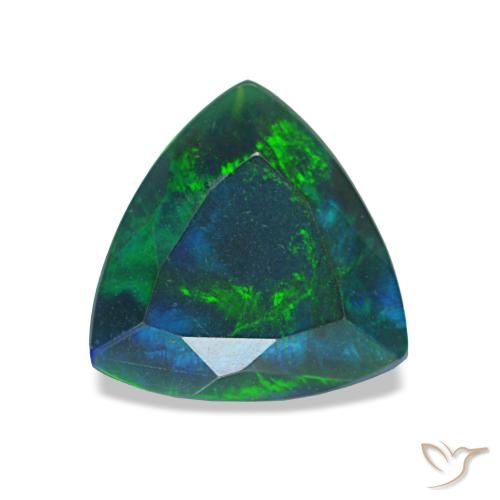 0,68 ctw natürlicher mehrfarbiger Schwarzer Opal, Trillion, Lichtundurchlässig