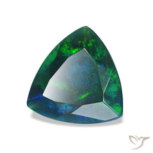 0,68 ctw natürlicher mehrfarbiger Schwarzer Opal, Trillion, Lichtundurchlässig