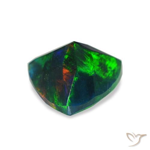 0,68 ctw natürlicher mehrfarbiger Schwarzer Opal, Trillion, Lichtundurchlässig