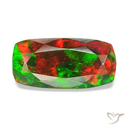 1,28 ctw natürlicher mehrfarbiger Schwarzer Opal, Kissenschliff, Lichtundurchlässig