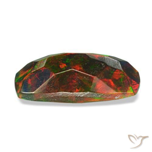 1,28 ctw natürlicher mehrfarbiger Schwarzer Opal, Kissenschliff, Lichtundurchlässig