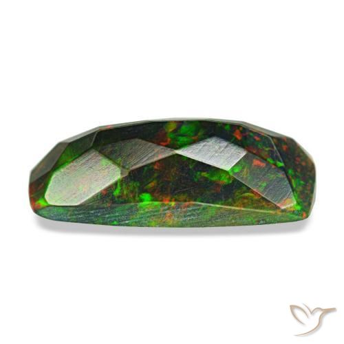 1,31 ctw natürlicher mehrfarbiger Schwarzer Opal, Kissenschliff, Lichtundurchlässig