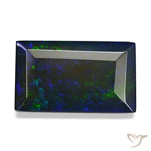 4,75 ctw natürlicher mehrfarbiger Schwarzer Opal, Baguette, Lichtdurchlässig