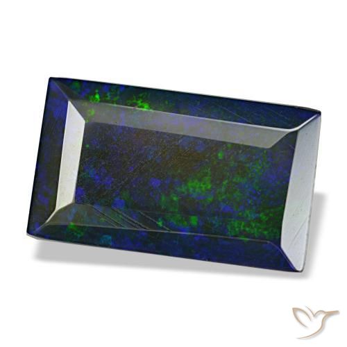 4,75 ctw natürlicher mehrfarbiger Schwarzer Opal, Baguette, Lichtdurchlässig
