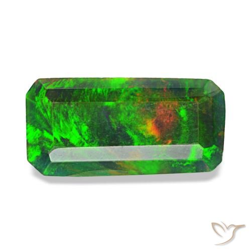 1.04ct Mehrfarbiger Schwarzer Opal, Smaragdschliff, Lichtdurchlässig
