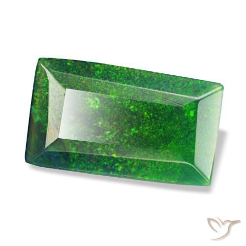 1,53 ctw natürlicher mehrfarbiger Schwarzer Opal, Baguette, Lichtdurchlässig