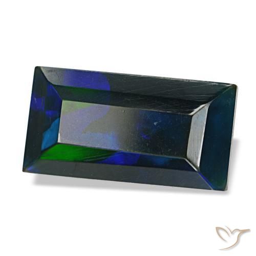 2,54 ctw natürlicher mehrfarbiger Schwarzer Opal, Baguette, Lichtundurchlässig