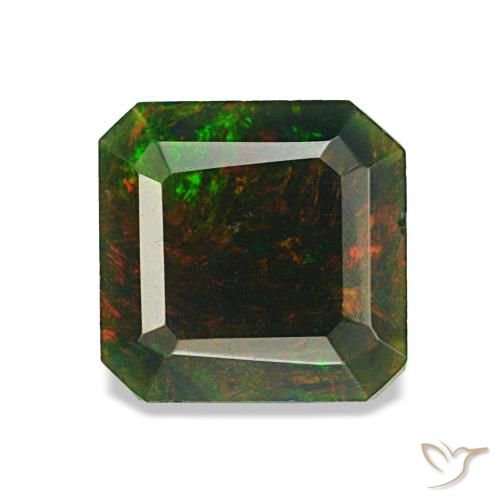 1.04ct Mehrfarbiger Schwarzer Opal, Smaragdschliff, Lichtundurchlässig