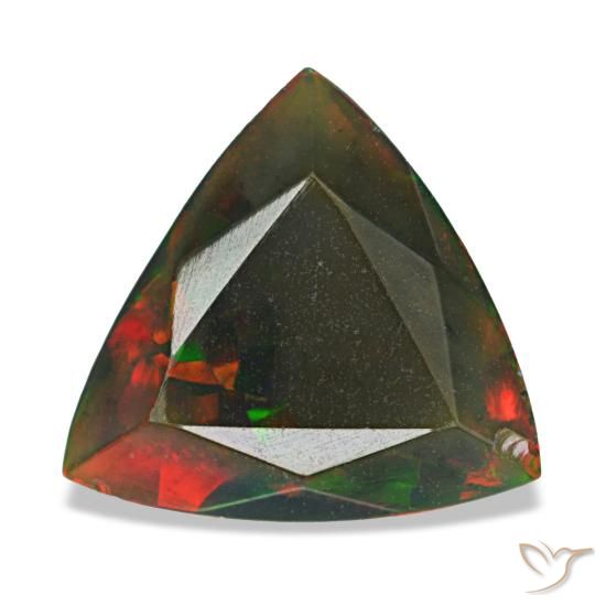 1,40 ctw natürlicher mehrfarbiger Schwarzer Opal, Trillion, Lichtundurchlässig