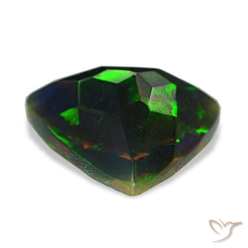 1,40 ctw natürlicher mehrfarbiger Schwarzer Opal, Trillion, Lichtundurchlässig