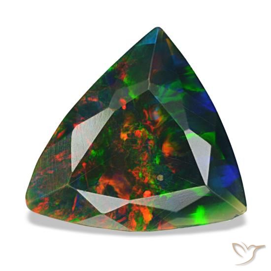 1.53ct Mehrfarbiger Schwarzer Opal, Trillion, Lichtundurchlässig