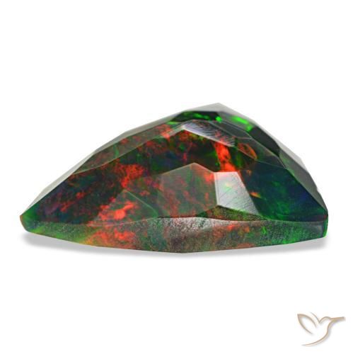 1,53 ctw natürlicher mehrfarbiger Schwarzer Opal, Trillion, Lichtundurchlässig