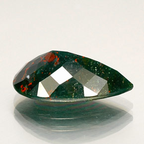 9,17 ctw natürlicher Grün gefleckt Blutstein, Birnenform, Lichtundurchlässig