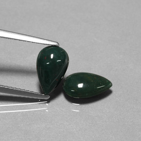  ct natürliche grüner Blutstein-Edelsteine, Birnenform, Lichtundurchlässig