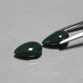  ct natürliche grüner Blutstein-Edelsteine, Birnenform, Lichtundurchlässig