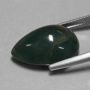 11,41 ctw natürlicher grüner Blutstein, Birnenform, Lichtundurchlässig