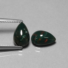  ct natürliche grüner Blutstein-Edelsteine, Birnenform, Lichtundurchlässig