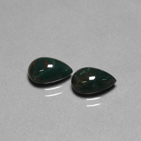  ct natürliche grüner Blutstein-Edelsteine, Birnenform, Lichtundurchlässig