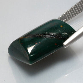 17,26 ctw natürlicher grüner Blutstein, Baguette, Lichtundurchlässig
