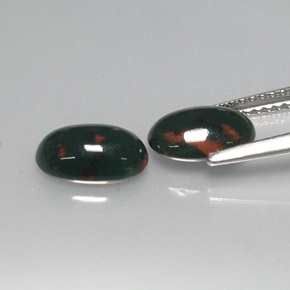  ct natürliche Grün gefleckt Blutstein-Edelsteine, Oval Schliff, Lichtundurchlässig