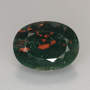 19,37 ctw natürlicher grüner Blutstein, Oval Schliff, Lichtundurchlässig
