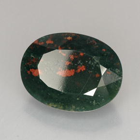 19,37 ctw natürlicher grüner Blutstein, Oval Schliff, Lichtundurchlässig