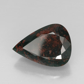 9,17 ctw natürlicher Grün gefleckt Blutstein, Birnenform, Lichtundurchlässig