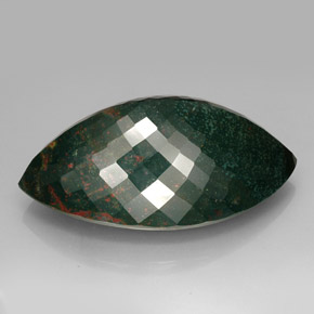 9,17 ctw natürlicher Grün gefleckt Blutstein, Marquise, Lichtundurchlässig