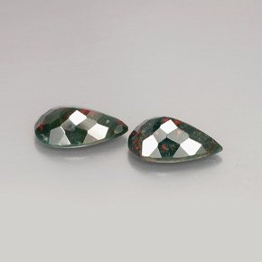  ct natürliche Grün gefleckt Blutstein-Edelsteine, Birnenform, Lichtundurchlässig